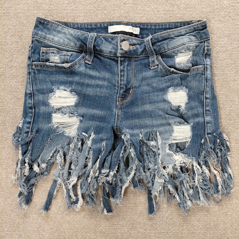 Daytrip Distressed Fringe Cut Off Booty Shorts Mid rise sz‎ 25 Festival Beach